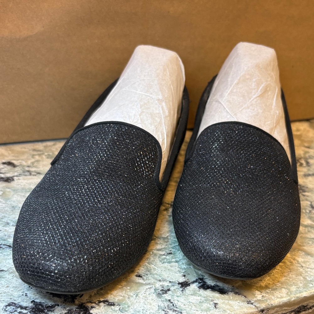 Kelly & Katie Peyton Black Sparkle Loafer Flats Size 7.5 M